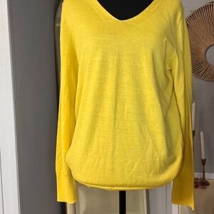 Talbots yellow merino wool sweater Size L #knitwear #springwhimsy